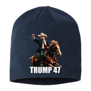 Cow Hat For Trump 2024 Horses Cow Women Trump 4 47 Sustainable Beanie