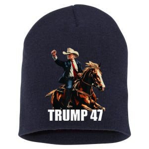 Cow Hat For Trump 2024 Horses Cow Women Trump 4 47 Short Acrylic Beanie