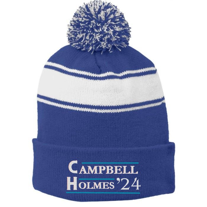Campbell Holmes For President Stripe Pom Pom Beanie