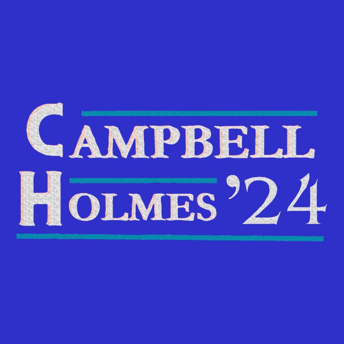Campbell Holmes For President Stripe Pom Pom Beanie