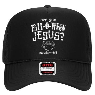 Christian Halloween Fall O Ween Jesus High Crown Mesh Back Trucker Hat