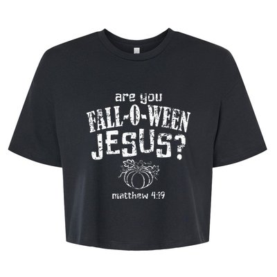 Christian Halloween Fall O Ween Jesus Bella+Canvas Jersey Crop Tee