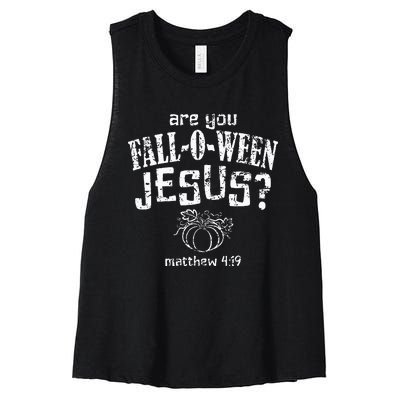 Christian Halloween Fall O Ween Jesus Women's Racerback Cropped Tank