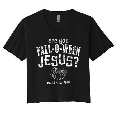 Christian Halloween Fall O Ween Jesus Women's Crop Top Tee