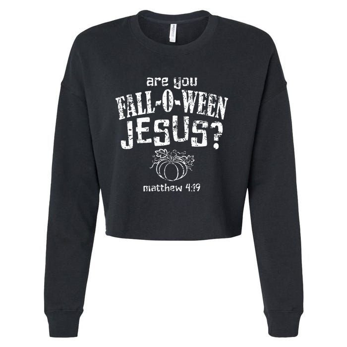 Christian Halloween Fall O Ween Jesus Cropped Pullover Crew