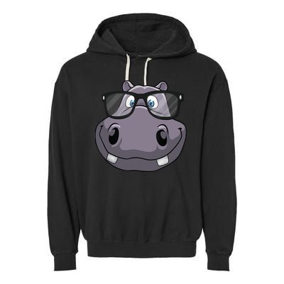 Cool Hippo For Reading Hippopotamus Zoo Garment-Dyed Fleece Hoodie