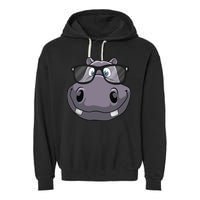 Cool Hippo For Reading Hippopotamus Zoo Garment-Dyed Fleece Hoodie