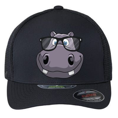 Cool Hippo For Reading Hippopotamus Zoo Flexfit Unipanel Trucker Cap