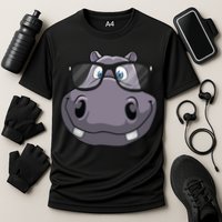 Cool Hippo For Reading Hippopotamus Zoo Performance Shirt