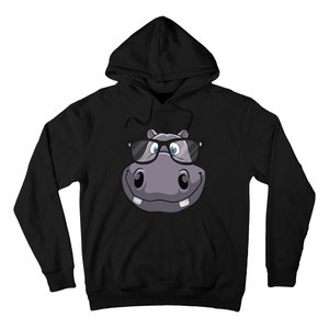 Cool Hippo For Reading Hippopotamus Zoo Hoodie