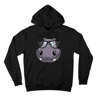 Cool Hippo For Reading Hippopotamus Zoo Hoodie