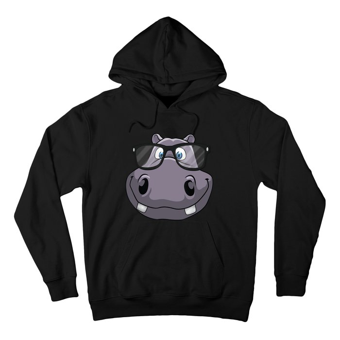 Cool Hippo For Reading Hippopotamus Zoo Hoodie