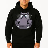 Cool Hippo For Reading Hippopotamus Zoo Hoodie
