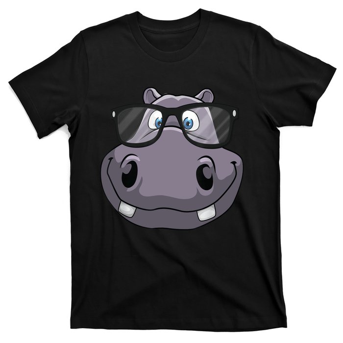 Cool Hippo For Reading Hippopotamus Zoo T-Shirt