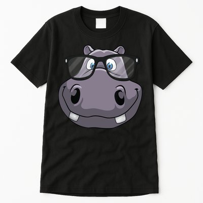 Cool Hippo For Reading Hippopotamus Zoo Tall T-Shirt