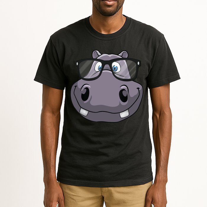 Cool Hippo For Reading Hippopotamus Zoo Tall T-Shirt