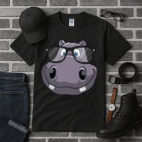 Cool Hippo For Reading Hippopotamus Zoo Tall T-Shirt