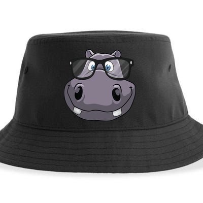 Cool Hippo For Reading Hippopotamus Zoo Sustainable Bucket Hat