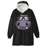 Cool Hippo For Reading Hippopotamus Zoo Hooded Wearable Blanket