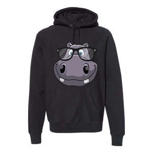 Cool Hippo For Reading Hippopotamus Zoo Premium Hoodie