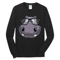 Cool Hippo For Reading Hippopotamus Zoo Tall Long Sleeve T-Shirt