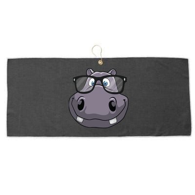 Cool Hippo For Reading Hippopotamus Zoo Large Microfiber Waffle Golf Towel