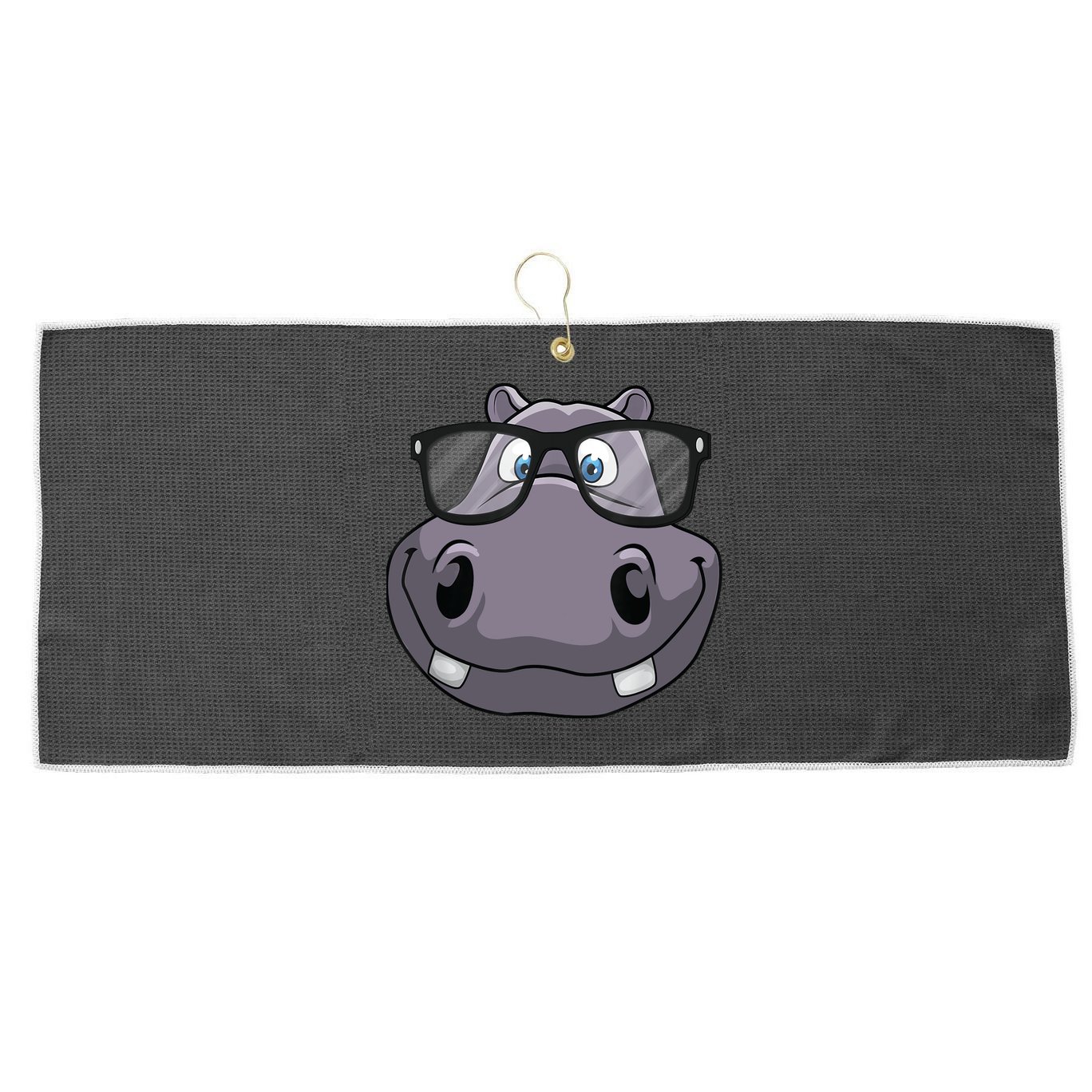 Cool Hippo For Reading Hippopotamus Zoo Large Microfiber Waffle Golf Towel