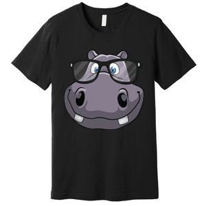 Cool Hippo For Reading Hippopotamus Zoo Premium T-Shirt