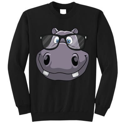 Cool Hippo For Reading Hippopotamus Zoo Tall Sweatshirt