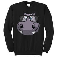 Cool Hippo For Reading Hippopotamus Zoo Tall Sweatshirt