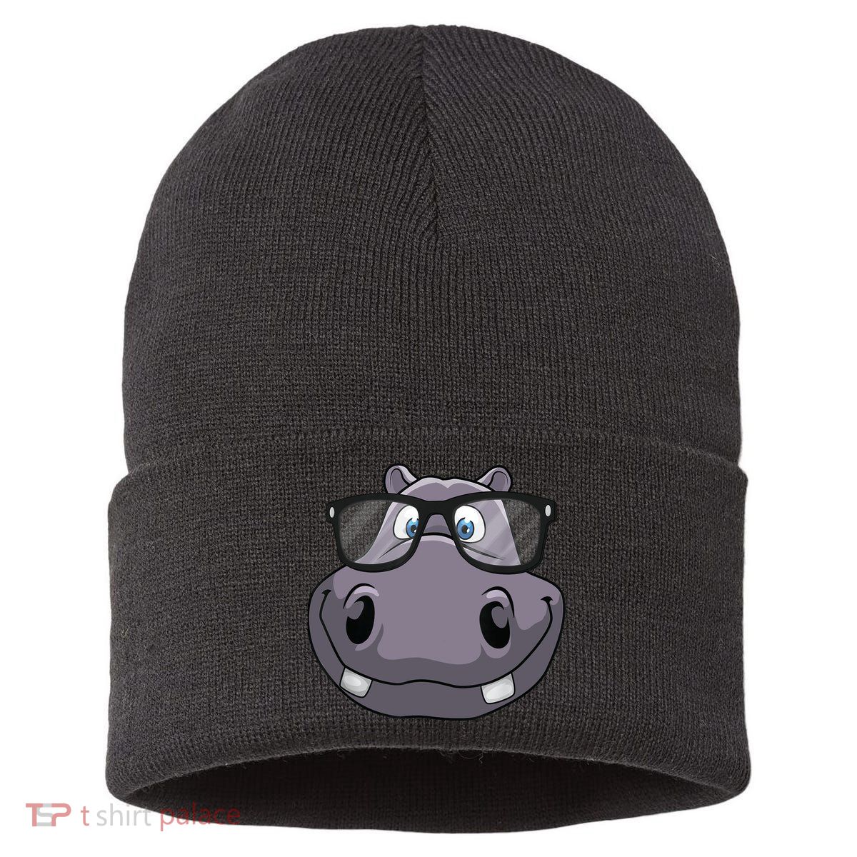 Cool Hippo For Reading Hippopotamus Zoo Sustainable Knit Beanie