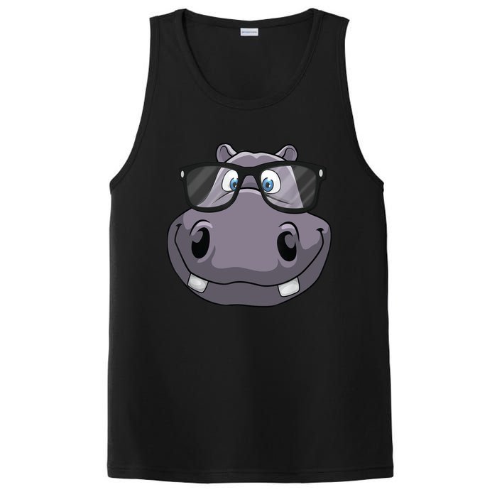 Cool Hippo For Reading Hippopotamus Zoo PosiCharge Competitor Tank