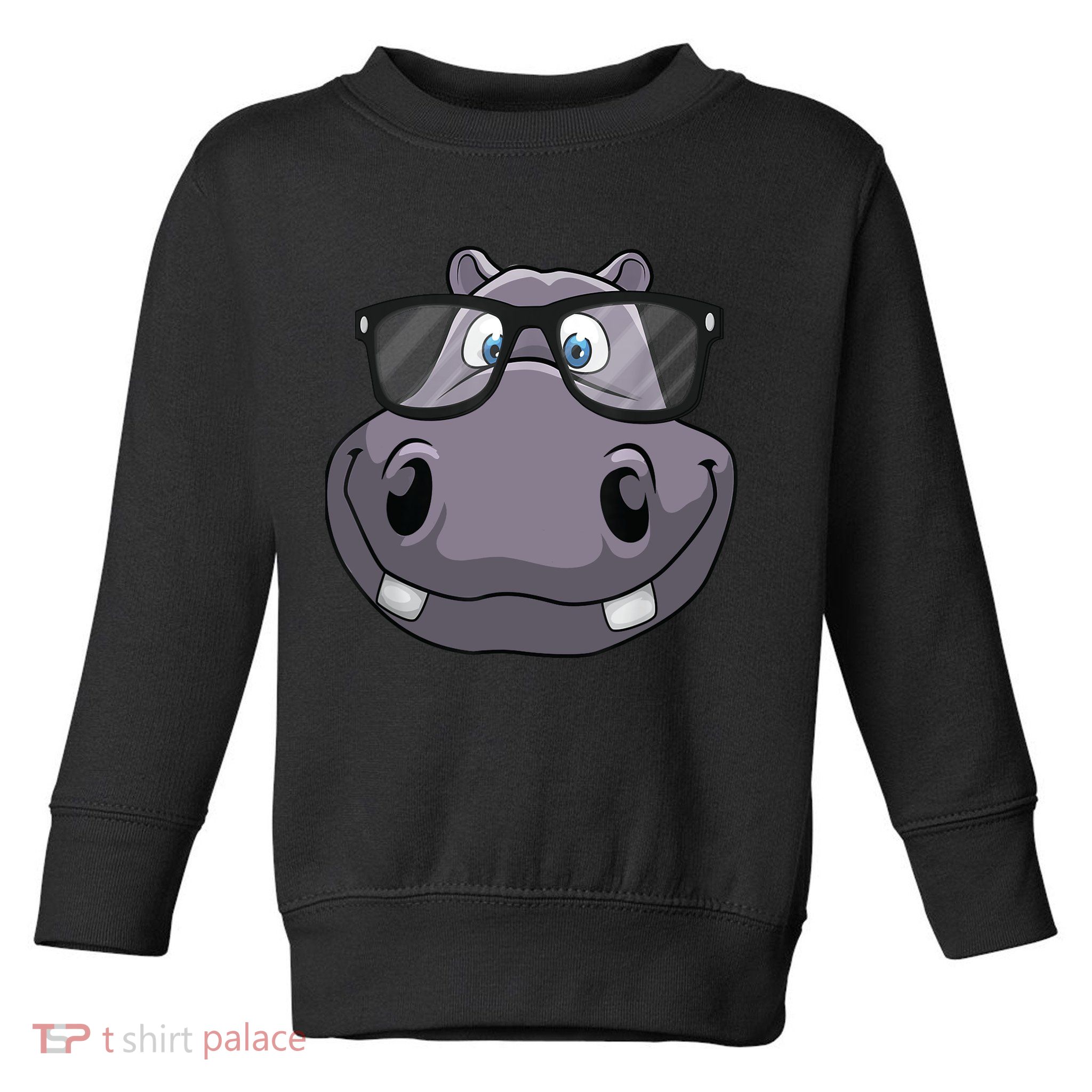 Cool Hippo For Reading Hippopotamus Zoo Toddler Sweatshirt