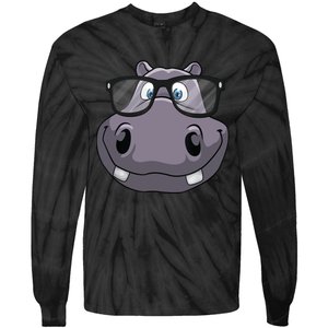 Cool Hippo For Reading Hippopotamus Zoo Tie-Dye Long Sleeve Shirt