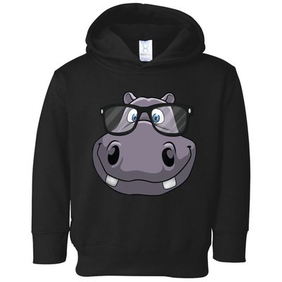 Cool Hippo For Reading Hippopotamus Zoo Toddler Hoodie