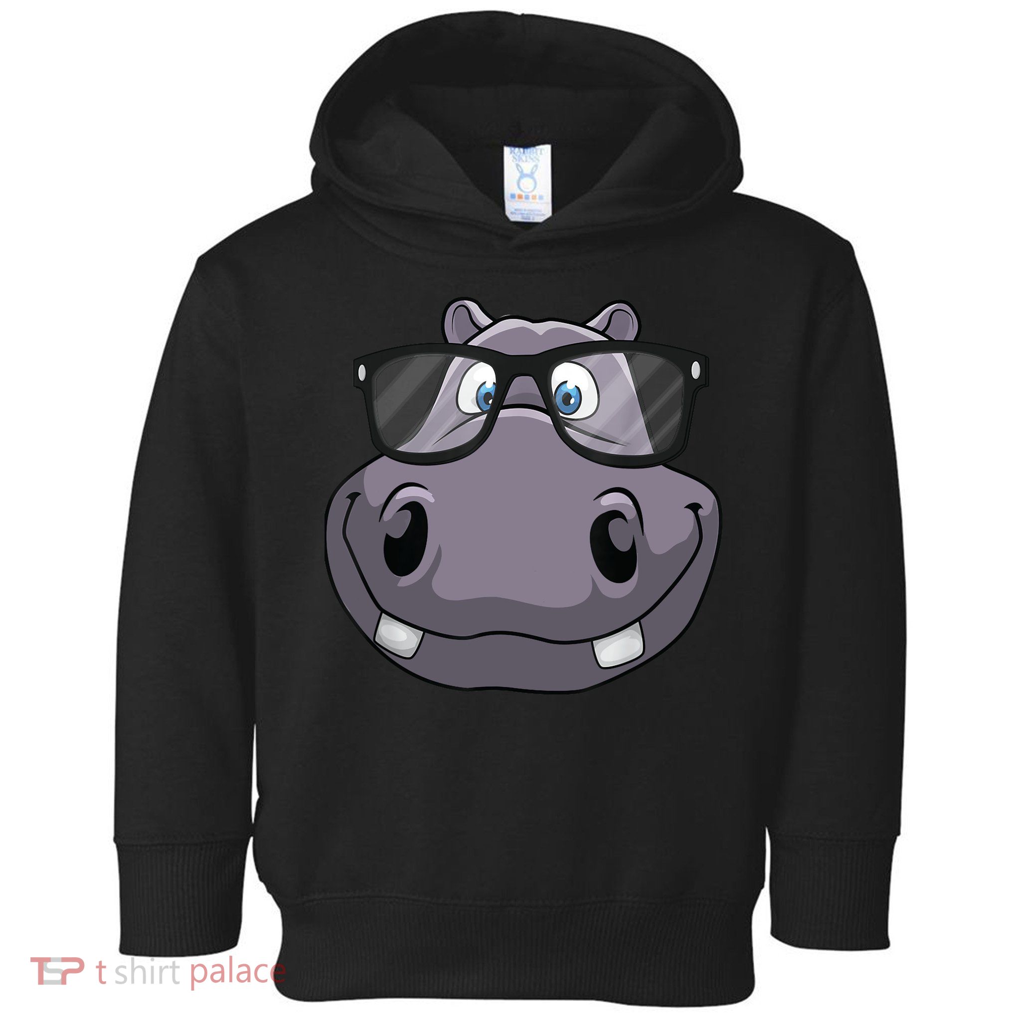 Cool Hippo For Reading Hippopotamus Zoo Toddler Hoodie