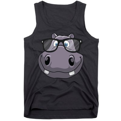 Cool Hippo For Reading Hippopotamus Zoo Tank Top
