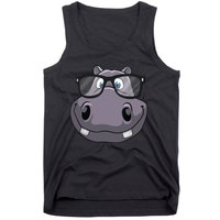 Cool Hippo For Reading Hippopotamus Zoo Tank Top