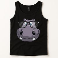 Cool Hippo For Reading Hippopotamus Zoo Tank Top