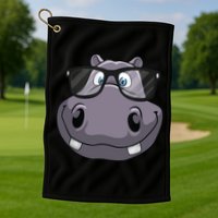 Cool Hippo For Reading Hippopotamus Zoo Golf Towel