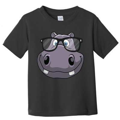 Cool Hippo For Reading Hippopotamus Zoo Toddler T-Shirt