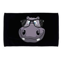 Cool Hippo For Reading Hippopotamus Zoo Microfiber Hand Towel