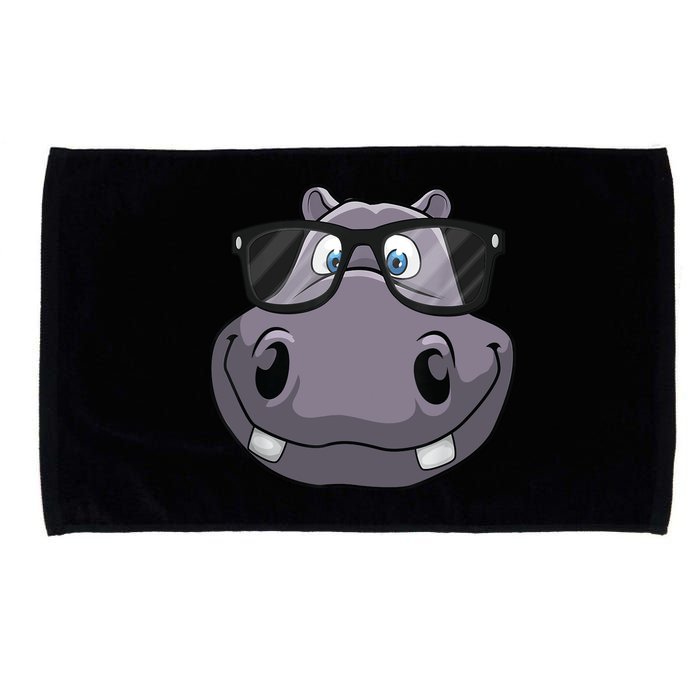 Cool Hippo For Reading Hippopotamus Zoo Microfiber Hand Towel