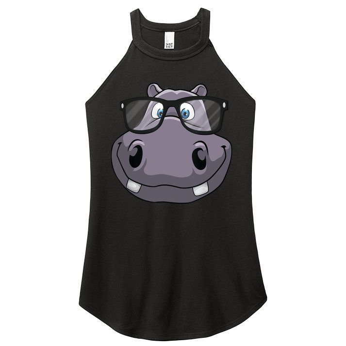 Cool Hippo For Reading Hippopotamus Zoo Women's Perfect Tri Rocker Tank