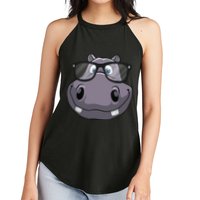 Cool Hippo For Reading Hippopotamus Zoo Women's Perfect Tri Rocker Tank
