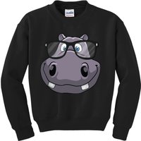 Cool Hippo For Reading Hippopotamus Zoo Kids Sweatshirt