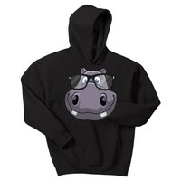 Cool Hippo For Reading Hippopotamus Zoo Kids Hoodie