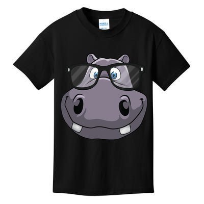 Cool Hippo For Reading Hippopotamus Zoo Kids T-Shirt