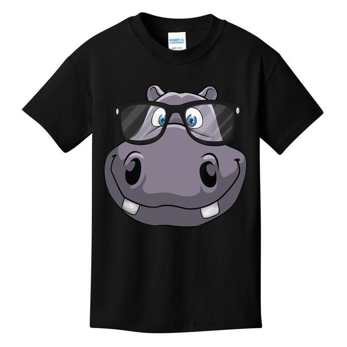 Cool Hippo For Reading Hippopotamus Zoo Kids T-Shirt