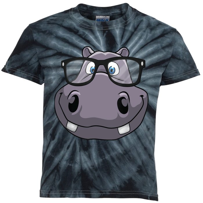 Cool Hippo For Reading Hippopotamus Zoo Kids Tie-Dye T-Shirt